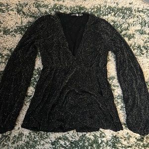 V neck long sleeve glittery top- ASOS size 4